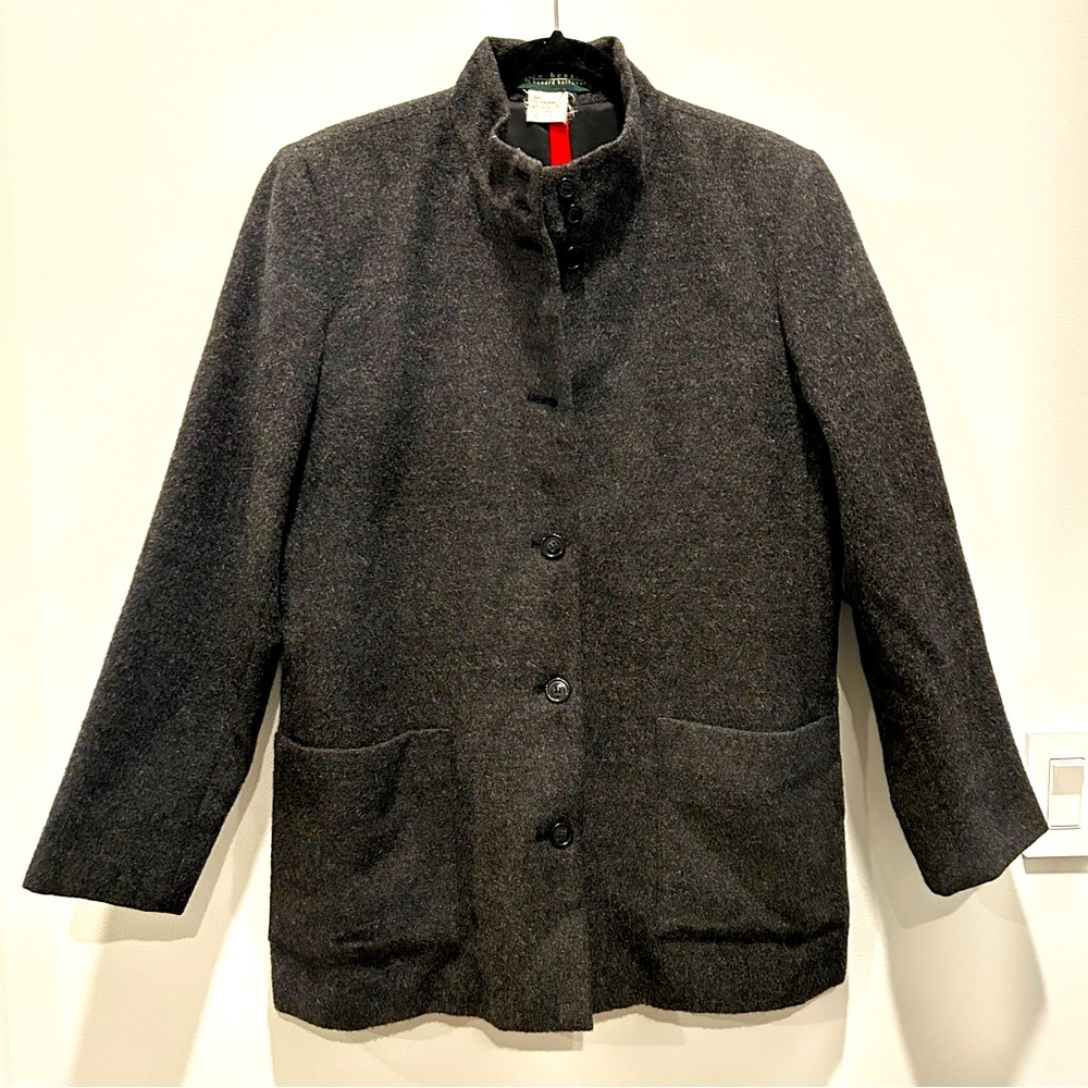 Vintage Harve Benard 100% Wool Peacoat Coat Button Front Dark Gray Women’s LRG